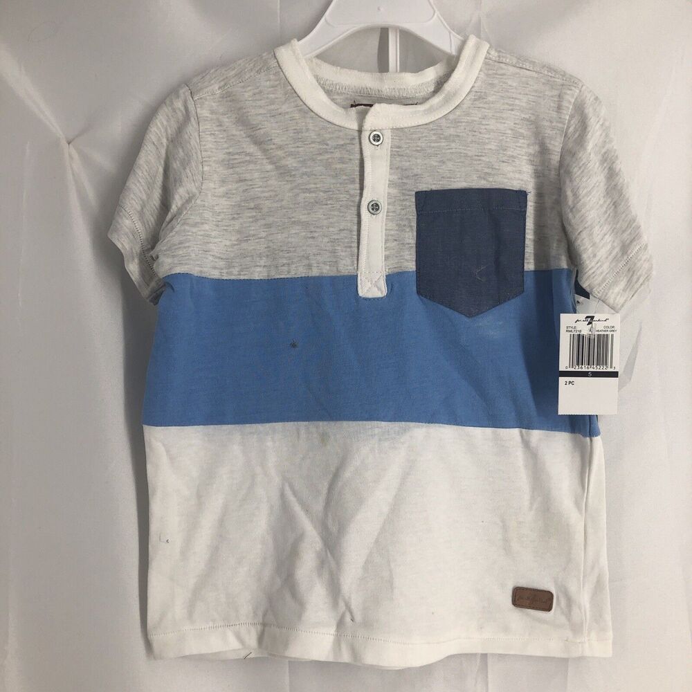 7 For All Mankind Kids Toddler Boys 2 Piece Y-Shirt Shorts Size 5